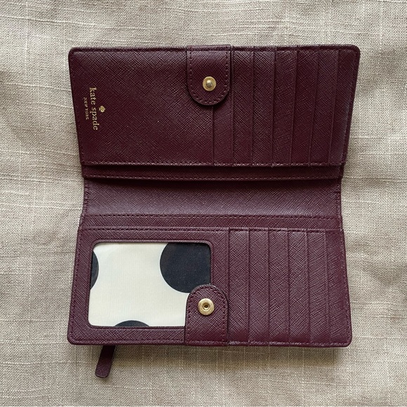 Kate Spade Staci Large Slim Bifold Wallet in Plum - Picture 3 of 4